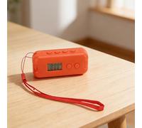 VBESTLIFE Radio FM Portátil, Procesador de Señal Digital de 50-109 MHz, Radio Portátil con Pantalla LCD, Funciona con Pilas, Compatible con Auriculares de 3,5 Mm (Orange)