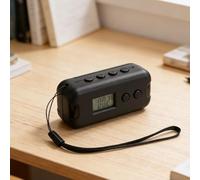 VBESTLIFE Radio FM Portátil, Procesador de Señal Digital de 50-109 MHz, Radio Portátil con Pantalla LCD, Funciona con Pilas, Compatible con Auriculares de 3,5 Mm (Black)