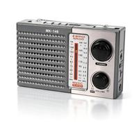 VBESTLIFE Radio Portátil Am FM SW, Radio de Corta Recargable por USB Bluetooth con Linterna y Soporte para Tarjeta de Memoria, para Uso Doméstico de Emergencia para Acampar Al Aire Libre