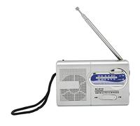 VBESTLIFE Radio Portátil Multifunción, AM/FM con Altavoz Integrado, Conector Auxiliar, Silver