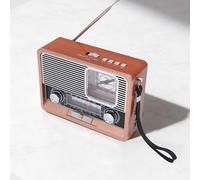 VBESTLIFE Radio Retro Am FM SW, Radio Portátil Recargable por USB Solar con Linterna y Reproducción de Tarjeta TF USB, para Acampar de Emergencia Al Aire Libre