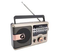 VBESTLIFE Radio Retro Portátil AM FM SW, Radio de Corta de Transistores Recargable, Compatible con Tarjeta de Memoria AUX USB, Altavoz Bluetooth para el Hogar y exteriores. (GOLD)