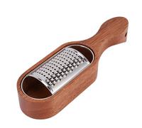 VBESTLIFE Rallador de Queso con Mango de Madera, Trituradora de Queso Manual con Cortador de Acero Inoxidable Desmontable y Recipiente de Almacenamiento para, Chocolate, Limón