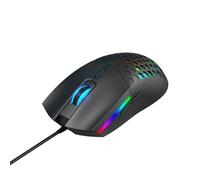 VBESTLIFE Ratón con Cable, Diseño Hueco, Ratón Ergonómico Retroiluminado RGB de 6400DPI para Juegos con 6 Botones Programables para Ordenador Portátil de Escritorio (S500 Blanca)