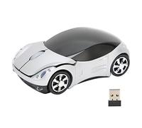 VBESTLIFE Ratón Inalámbrico para Coche de 2,4G, Ratón óptico de 1600DPI para Ordenador Portátil, Ratón Bonito Ergonómico para Win XP, Vista, Win 7, ME, 2000 y OS X