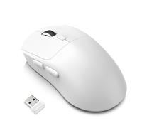 VBESTLIFE Ratón Inalámbrico para Juegos, 2,4G/Bluetooth 5,4/Ratones de Juego con Cable de 3 Modos con 8 dpi Ajustables, Ratón Ergonómico Recargable para Ordenador, PC, Tableta (T30 Blanca)