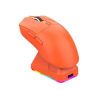 VBESTLIFE Ratón Inalámbrico para Juegos de 3 Modos con Base de Carga RGB, Ratón para Juegos Bluetooth Ergonómico Ligero, 7 Botones, para Ordenador Portátil y PC (Orange)