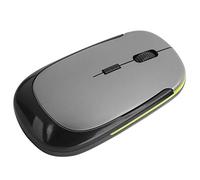 VBESTLIFE Ratón Inalámbrico, Ratón óptico Ergonómico de 2,4G para Ordenador Portátil, PC, Ordenador Portátil, 4 Botones, 1600 dpi, 3 Velocidades Ajustables (Gris-Plata)