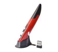 VBESTLIFE Ratón óptico Inalámbrico de Bolsillo, Lápiz óptico Inalámbrico USB de 2,4 GHz 800/1200/1600 dpi Mini Ratón de Aire de Escritura a Mano Ajustable para PC Portátil (Rojo)