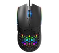 VBESTLIFE Ratón para Juegos por Cable S500 con RGB, Carcasa de Panal, Ratón con Cable de 6400 dpi con 6 Botones Programables, para Ordenador Portátil de Escritorio (S500 Blanca)