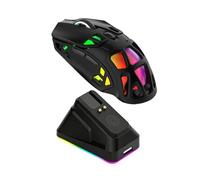 VBESTLIFE Ratón para Juegos X9Pro con Base de Carga Magnética, 7 Botones Programables, Ratón Inalámbrico de 3 Modos para PC y Portátil (Black)
