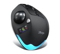 VBESTLIFE Ratón Trackball Inalámbrico con Pantalla LCD en Color Retroiluminación RGB (Black)