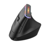 VBESTLIFE Ratón Vertical, 2.4G Inalámbrico Bluetooth 5.2 Ratón Ergonómico con Luz RGB 800 1200 1600 dpi 6 Botones Silencioso, para PC Portátil (Black)