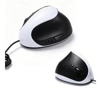VBESTLIFE Ratón Vertical Ergonómico, 3 dpi Ajustable 800 1200 1600 Ratón óptico con Cable USB con 6 Botones, para PC, Portátil, Juegos y Trabajo