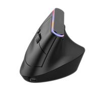 VBESTLIFE Ratón Vertical, Ergonómico Inalámbrico Bluetooth 5.2 2.4G con Luz RGB 800 1200 1600 dpi 6 Botones Silencioso, para PC Portátil (Black)