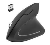 VBESTLIFE Ratón Vertical, Ratón Óptico Ergonómico Vertical Inalámbrico 2.4G, dpi Ajustable, 5 Botones, para Computadora Portátil, Escritorio, PC, Funciona con Batería, Negro