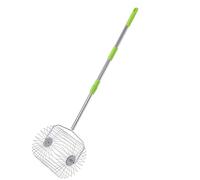 VBESTLIFE Recolector de Pelotas de Tenis, Recogedor de Rodillos de Acero Inoxidable con Mango Telescópico, Herramienta de Jardín Portátil para Canchas de Tenis, Recolección de Frutas (S)