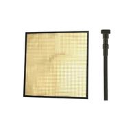 VBESTLIFE Reflector de Luz, Panel de Espejo de 9,4x9,4 Pulgadas con Rejilla de 0,2x0,2 Pulgadas para Efectos de Iluminación Dinámicos, Diseño Flexible con Base Magnética, Adecuado (Gold)