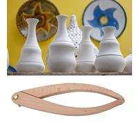 VBESTLIFE Regla de Calibre de Madera, Herramienta de Medición de Distancia para Cerámica con Bloque de Posicionamiento, Regla de Madera de 12 Pulgadas para Medición de Cerámica, Sólida (calibre de
