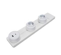 VBESTLIFE Regleta Debajo del Gabinete con Puerto USB, 40 Cm | Sistemas de Rieles para Regletas, PC de Acero Inoxidable y Retardantes de Llama, Enchufes Dobles para UE, Instalación de