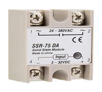 VBESTLIFE Relé de Estado Sólido CA, SSR 75DA 75A 3 32 VCC a 24 380 VCA con Disipador de Calor, Conmutación de Alta Velocidad para Controlador de Temperatura, Máquina CNC