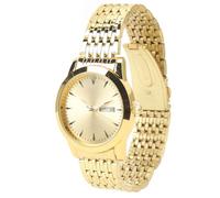 VBESTLIFE Reloj de Cuarzo para Hombre, Elegante Reloj de Vestir Comercial de Acero Inoxidable de Cuarzo Clásico con Doble Fecha (Gold)