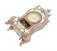 VBESTLIFE Reloj Despertador Vintage, Reloj de Mesa de Plástico de Estilo Clásico, Decoración Antigua para el Hogar, Montado en la Pared para Dormitorio, Estudio de 5 Pulgadas (White)