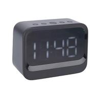 VBESTLIFE Reloj Digital con Altavoz Bluetooth, Pantalla LED Grande, Reproductor MP3, Batería Recargable de 1200 MAh, Alarma Dual para Dormir Profundo (Black)