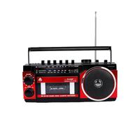 VBESTLIFE Reproductor de Casetes Portátil con Bluetooth, Reproducción USB, Radio FM, Función de Grabación, para Uso en Interiores y Exteriores (Enchufe de la UE)