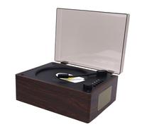 VBESTLIFE Reproductor de CD de Maleta Retro con BT 5.0 y Control Remoto | CD Multifunción Portable USB Aux Player | 3600máh y Altavoces Estéreo para Uso Doméstico (Color Nuez)