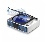 VBESTLIFE Reproductor de CD Portátil, Máquina de CD con Radio FM Bluetooth 5.1 con Control Remoto, para Reproducción de Música de Yoga en la Oficina en Casa (White)