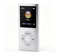 VBESTLIFE Reproductor MP3, Pantalla LCD de 1,8 Pulgadas Bluetooth 5.3 Reproductor de Música HiFi sin Pérdidas con Lector de Libros Electrónicos FM Grabadora de Voz, para Deportes, Correr, (gris-plata)