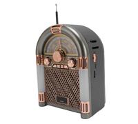 VBESTLIFE Retro Retro Bluetooth Radio, Receptor Am/SW Multifuncional con Reproducción de Tarjetas USB/TF, Batería Recargable y Diseño Portátil para Exteriores (EU Enchufe 220V)