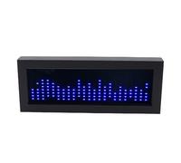 VBESTLIFE RGB Music Spectrum Rhythm Light con Entrada de Doble Modo, LED de Control de Sonido del Procesador de 32 Bits para Juegos y Fiestas, Diseño de Marco de Madera (BLUE)
