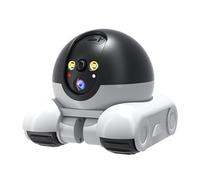 VBESTLIFE Robot Camera 1080p Lente Dual, Cámara de Seguridad de Mascotas Móviles con Conversación de 2 Vías, Visión Nocturna, 5200 MAh, Control de Aplicaciones para Gatos, Perros, bebé (32G 200W)