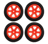 VBESTLIFE Ruedas y Neumáticos RC Neumáticos de Coche RC 1/16 Ruedas y Neumáticos Hexagonales de 12 Mm, 75 Mm, Rojo, 4 Piezas Neumático de Goma RC Llantas Hexagonales de 12 Mm Juego de