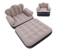 VBESTLIFE Silla Inflable Sofá De Aire, Colchón De Aire Plegable para Acampar Sofá Cama Inflable con Respaldo, 198x70 Cm, Color Café