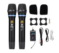 VBESTLIFE Sistemas de Micrófono Inalámbricos de Mano, Micrófonos de Karaoke Bluetooth Recargables con Receptor, Efectos de Sonido Ajustables, para Fiestas de Canto