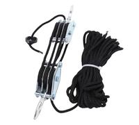 VBESTLIFE sistemas de Polea de Polipasto de Cuerda, Bloque de 3 Ruedas y Aparejo Cuerda de 15 M Resistencia a la Rotura de 2200 Libras Potencia de Elevación 6:1 para Elevación de Aire