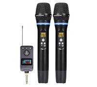 VBESTLIFE Sistemass de Micrófono Inalámbrico de Mano, Micrófono de Karaoke Dual con Bluetooth, Procesamiento de Señal Digital, Efectos de Sonido Ajustables