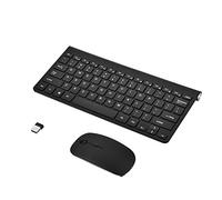 Vbestlife Slim Wireless 2.4GHz Teclado Multimedia Silenciosa y Ratón Inalámbricos Kit para Computadora Portátil de Escritorio(Negro)