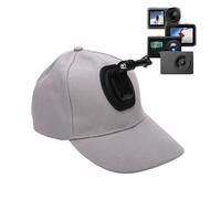 VBESTLIFE Sombrero para Cámara de Acción, Gorra de Béisbol Ligera con Soporte Seguro para Cámara para Deportes Al Aire Libre, Viajes, Senderismo, Pesca, Ciclismo (Gris Blanco)