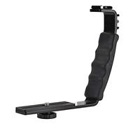 Vbestlife Soporte de Flash L, Flash de Cámara Soporte en Forma de L, Soporte de Doble Zapata para Montaje en Adaptador para Micrófono DV Luz LED.