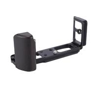 VBESTLIFE Soporte de Placa L de Liberación Rápida para Cámara Pen-F, Empuñadura con Mango de Madera Negra, Base de Aleación de Aluminio, Orificios para Tornillos de 1/4 de Pulgada para