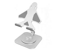 VBESTLIFE Soporte de Teléfono de Aleación de Aluminio para Teléfonos Inteligentes y Tabletas, Soporte Plegable Giratorio 360 en Forma de Avión con Almohadillas de Silicona Antideslizantes (Avión)