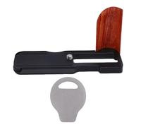 VBESTLIFE Soporte en L para Cámaras V1 Placa de Liberación Rápida de Aluminio con Empuñadura de Madera Empuñadura en Forma de L, Orificio Roscado de 1/4 de Pulgada, Soporte de Filmación (Black)