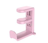 VBESTLIFE Soporte Giratorio para Auriculares, Soporte para Auriculares para Juegos de PC, Abrazadera Ajustable Debajo del Colgador del Escritorio con de 360° y Organizador de Clips (Pink)