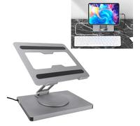 VBESTLIFE Soporte para Estación de Acoplamiento para Computadora Portátil, Elevador para Computadora Portátil de Aleación de Aluminio 2 en 1 con Concentrador USB C 10 en 1, Carga Rápida