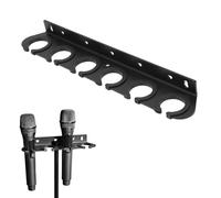 VBESTLIFE Soporte para Múltiples Micrófonos, Organizador de Almacenamiento de 6 Ranuras con Cubiertas Protectoras Antideslizantes para Montaje en Pared y Soporte, para Micrófonos