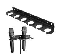 VBESTLIFE Soporte para Múltiples Micrófonos, Soporte para 6 Micrófonos, Organizador de Montaje en Pared con Anillos Antideslizantes y Cubiertas Protectoras Más Anchas, para